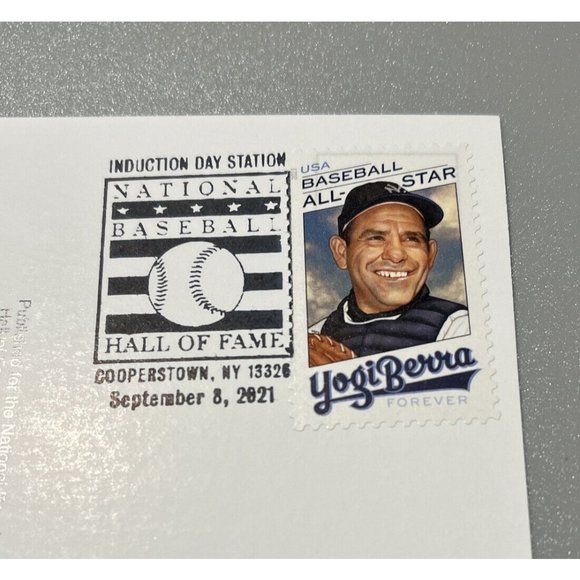 DEREK JETER COOPERSTOWN HALL OF FAME YOGI BERRA POSTAGE STAMP POST CARD - Picture 4 of 4